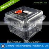 Clear PET Plastic Fruit and Vegetable Packaging Clamshell For Berry With Printed Label On the Lid and 8 Ventholes.