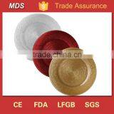 Elegant Waved Turkish Red Clear Glass Charger Plates thumbnail-2