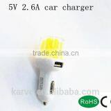 Car Charger With Rose Pattern 5V 2.6A Car Charger Dual Interface u Output Interface