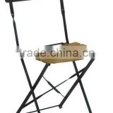 Wooden seat metal outdoor folding chair/wrought iron chairs/wooden metal frame chairs/alibaba furniture