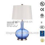 Glass and Metal Base Living Room Table Lamp thumbnail-1