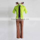 2016 Hot Movies Crazy Animal City Fox Ears With Tail Nick Wilde Cosplay Costume Green Hawaiian Shirt Brown Pants Zootopia Cotume thumbnail-2