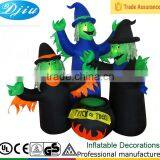 DJ-527 fiber optics halloween inflatable decorations three witches trick or treat dolls mask