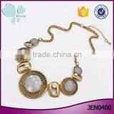 Vintage Gold Costume Jewelry Aulic Style Round Gemstone Necklace thumbnail-1