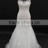 Best Selling Wedding Gown Sexy Low Back Lace up Back Sleeveless Mermaid Wedding Dress thumbnail-1