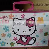 Beautiful Hello Kitty Tin Box With Plastic Handle and One Mini Lock