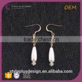 E77951I01 Pearl Gold Plated Long Earring Designs Gold Earring Backs Crystal Water Drop Pearl Pendant Earrings thumbnail-3