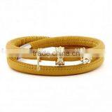 2016 Fashion Jewelry Endless Bracelet Double Leather Bracelet With Gold Key and Angel Charms thumbnail-1