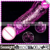 TPR penis extender sleeve, crystal soft silicone penis sleeve