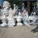 Novice Laughing Buddha Statue Hand Sculpture Carving Stone Marble For Temple Pagoda