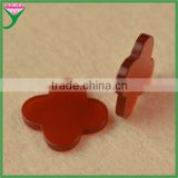 Factory sale low price machine cut four leaf clover natural red agate gemstone