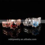 Hot Sale Jewellery Set 18K Gold Plated 925 Sterling Silver Precious Natural Garnet and Topaz Gemstone Pendant Ring Jewelry Set thumbnail-3