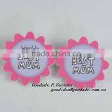 Flower Shape Paper Badge With Plastic Button Pin as Novelty Gifts