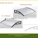 Economic Durable Easy Assembly Elegant Shade DIY Polycarbonate Aluminum Door Canopy
