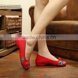 Women's Shoes Old Peking Flower Embroidery Slip On Flat Casual Cloth Walking Shoes Oxford Sole thumbnail-6