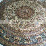 Dinning Room Handmade Silk Carpet Round Silk Carpet Persian Design Round Rug thumbnail-1