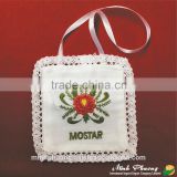 High quality flower design hand embroidery fragrant bag size 10x10cm
