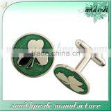 2016 Newest Design Silver Green Enamel Stainless Steel Cufflink For Men thumbnail-1