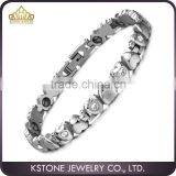 KSTONE 2015 316L Stainless Steel cz Diamond Magnetic Heart Shape Bracelet for Women thumbnail-1