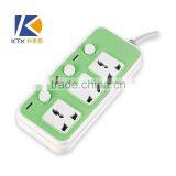 3 Way Universal Color Power Strip With Independent Buttons and Lights thumbnail-1