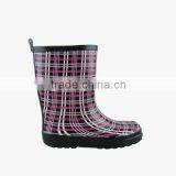 Cheap Grid Kids Rubber Rain Boots on Sole