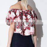 Women's Flower Print Short Sleeve Fashion Top T-shirt Blouses thumbnail-2