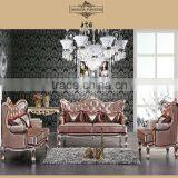 Classic Royal Imperial Golden Fabric Sofa thumbnail-1