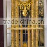 Luxury Gilt Sunflower Shape Wall Hanging Clock, 24K Gold Plated Brass Wall Clock, Home Decoration Wall Art thumbnail-3