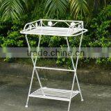 Lovely Vintage Wrought Irons Bistro Antirust Folding Metal Decorative Outdoor Garden Table Rack thumbnail-1