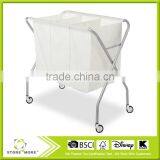 3 Section Laundry Sorter, Silver thumbnail-1