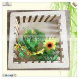 Unfinished Color Round Square Fence Wooden Storage Crate thumbnail-1