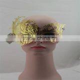 Masquerade Mask for Halloween Gold Metallic Mask With Diamond thumbnail-3