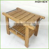 Bamboo Shower Bench with Storage Shelf/Homex_BSCI
