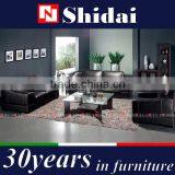 Grey Leather Sofa, Wooden Armrest Leather Sofa, Roma Leather Sofa 964 thumbnail-1