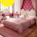 Modern Pink Handmade Carved Angel Wings Upholstered Unique Kids Princess Bedroom Furniture Sets - BF07-70346 thumbnail-1