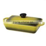 Stoneware Rectangle Color Soup Pot With Cover thumbnail-1