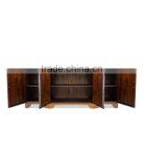 Buffet Console Brazil 4 Doors Natural Teak Wood Furniture thumbnail-4