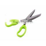 Multi-functional Stainless Steel Kitchen Knives 5 Layers Scissors Sushi Shredded Scallion Cut Herb Spices Scissors Cooking Tools thumbnail-3