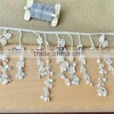 100% Cotton wholesale embroidery lace trim for wedding dress