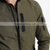 Polycotton Mens Jacket With Sleeve Zipper Fashion Varsity Jacket Plain Baseball Jacket thumbnail-3