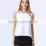 Women Fashion Casual Tops With Beaded Neckline and Pleazed Chiffon Back Details thumbnail-5