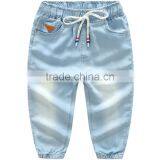Jeans Supplier in China Low Price 100% Lyocell Kids Jeans Wear With Elastic Leg Opening thumbnail-3
