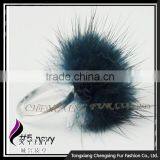 CX-A-27 Wholesale Cheap Price Girls Kids Lovely Genuine Mink Fur Ball Finger Ring thumbnail-5