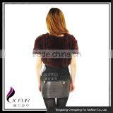 CX-B-77 Wholesale Price Wrap/ Girl Fashion Kintted Cape/ Rex Rabbit Fur Shawl thumbnail-3