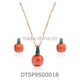 Delicate Gemstone Gold Plated Fashion Pendantset thumbnail-4