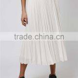 Hot Sale Iridescent Pleated Skirts High Waist Zip Up Plain White Beach Style Long Skirts thumbnail-2