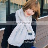 Brand Design Winter Scarf Women Faux Rabbit Fur Collar Fur Scarf Cross Warm Ladies Scarves thumbnail-2