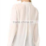 2017 OEM Casual Fine Beam Sleeve Silk Blouse With Neck Tie thumbnail-4