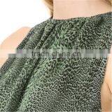 2017 OEM Women Breezy Elastic Round Neckline Leopard Blouse thumbnail-5