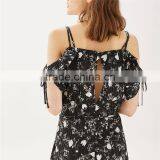 2017 Spring Polyester Off-shouldert Black Print Romper Womens thumbnail-3